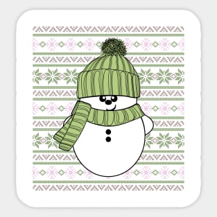 Krimbles Cheeky Festive Snowman Poinsettia Ugly Christmas Sweater Sticker